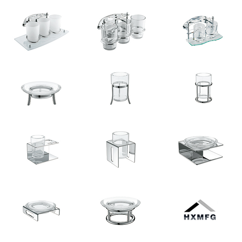 Modern Design Multipurpose Chrome Plate Brass Tumbler Desktop Cup Holder