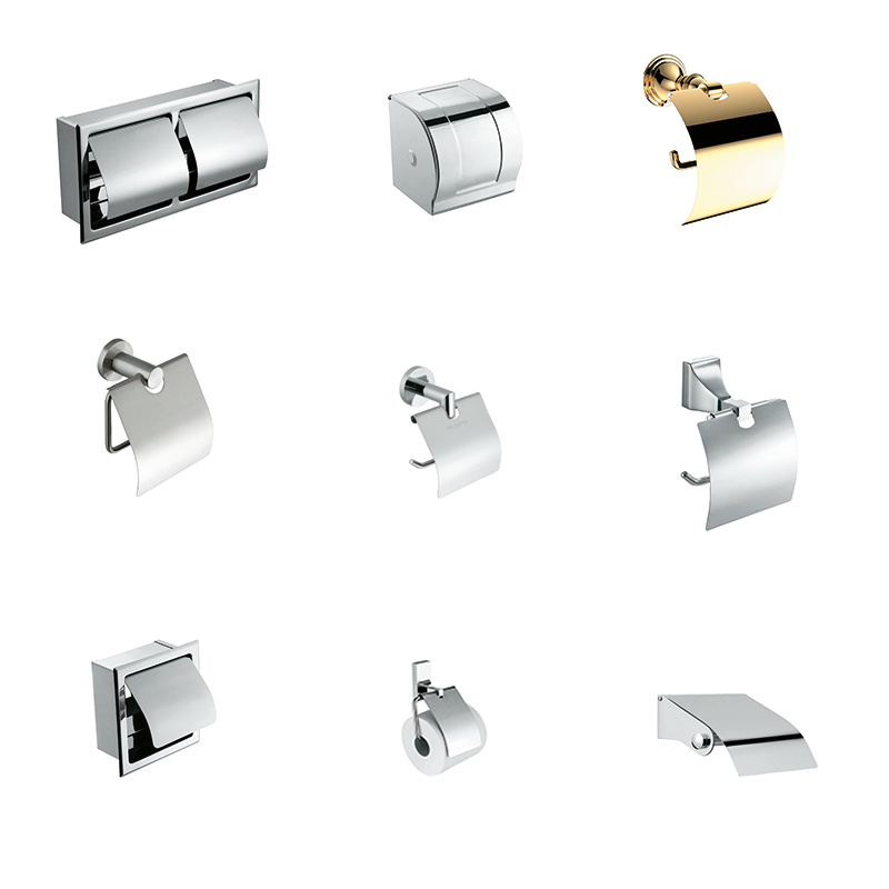 Half Square Hotel Bathroom Brass Chrome Plate Toilet Paper Holder