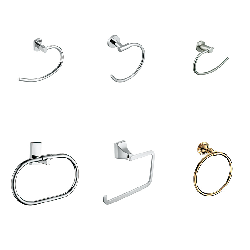 Chrome Plate Wall Mounted Brass Bathroom Towel Ring for Home